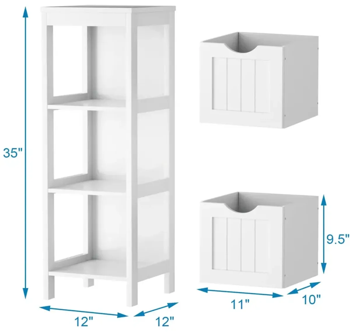 Floor Multifunction Bathroom Storage Organizer Rack with 2 Drawers