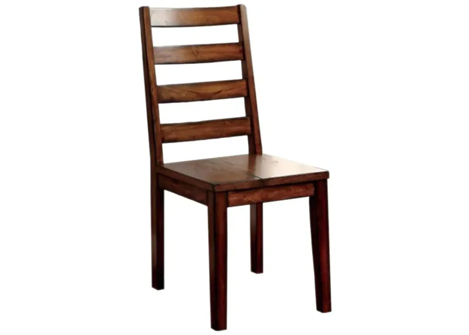 Transitional Wooden Side Chair with Ladder Style Back, Set of 2, Oak Brown - Benzara