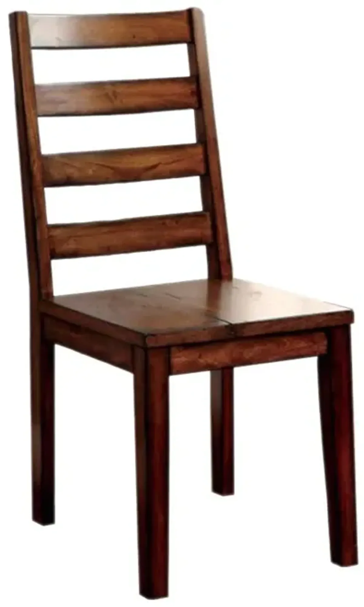 Transitional Wooden Side Chair with Ladder Style Back, Set of 2, Oak Brown - Benzara