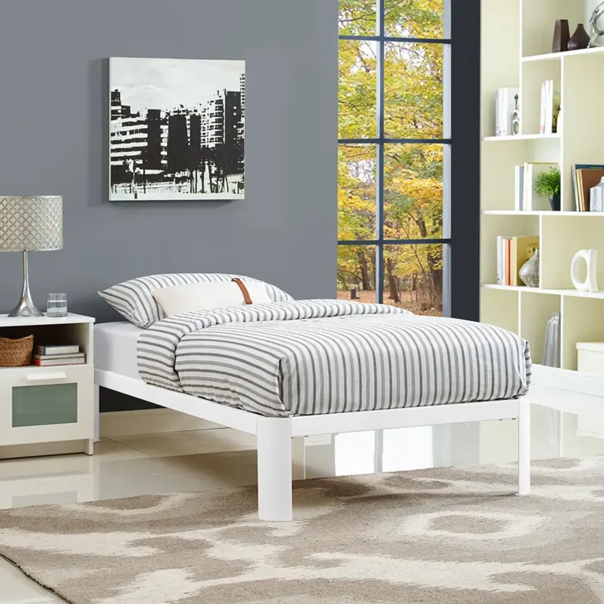 Corinne Twin Bed Frame - White