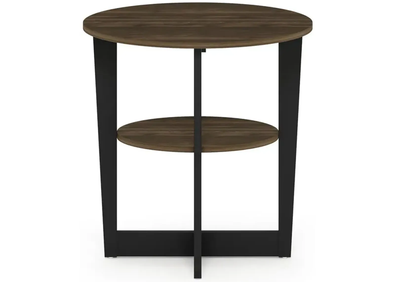 Furinno JAYA Oval End Table, Columbia Walnut/Black