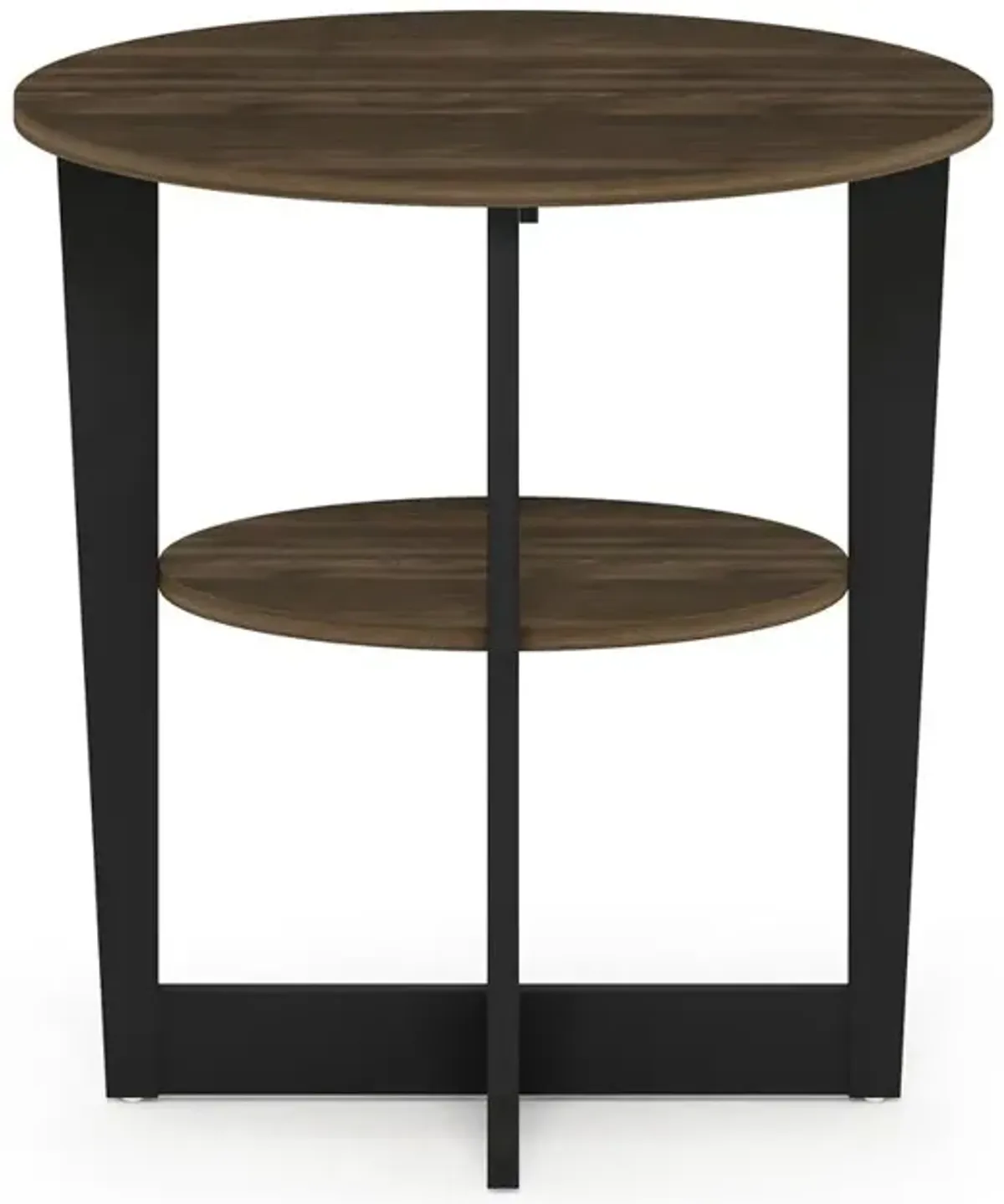 Furinno JAYA Oval End Table, Columbia Walnut/Black