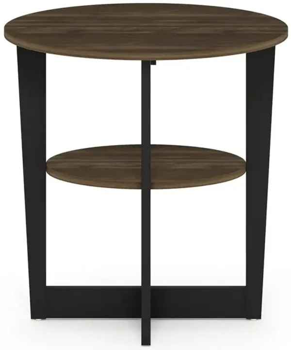 Furinno JAYA Oval End Table, Columbia Walnut/Black