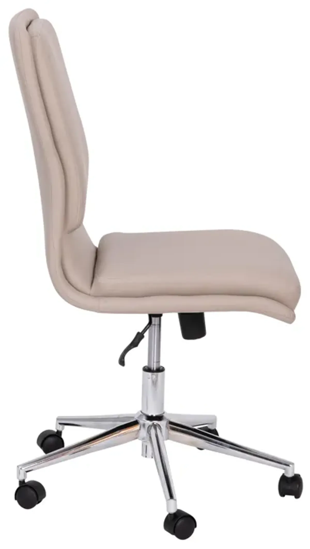 Madigan Mid-Back Armless Swivel Task Office Chair with LeatherSoft and Adjustable Chrome Base,