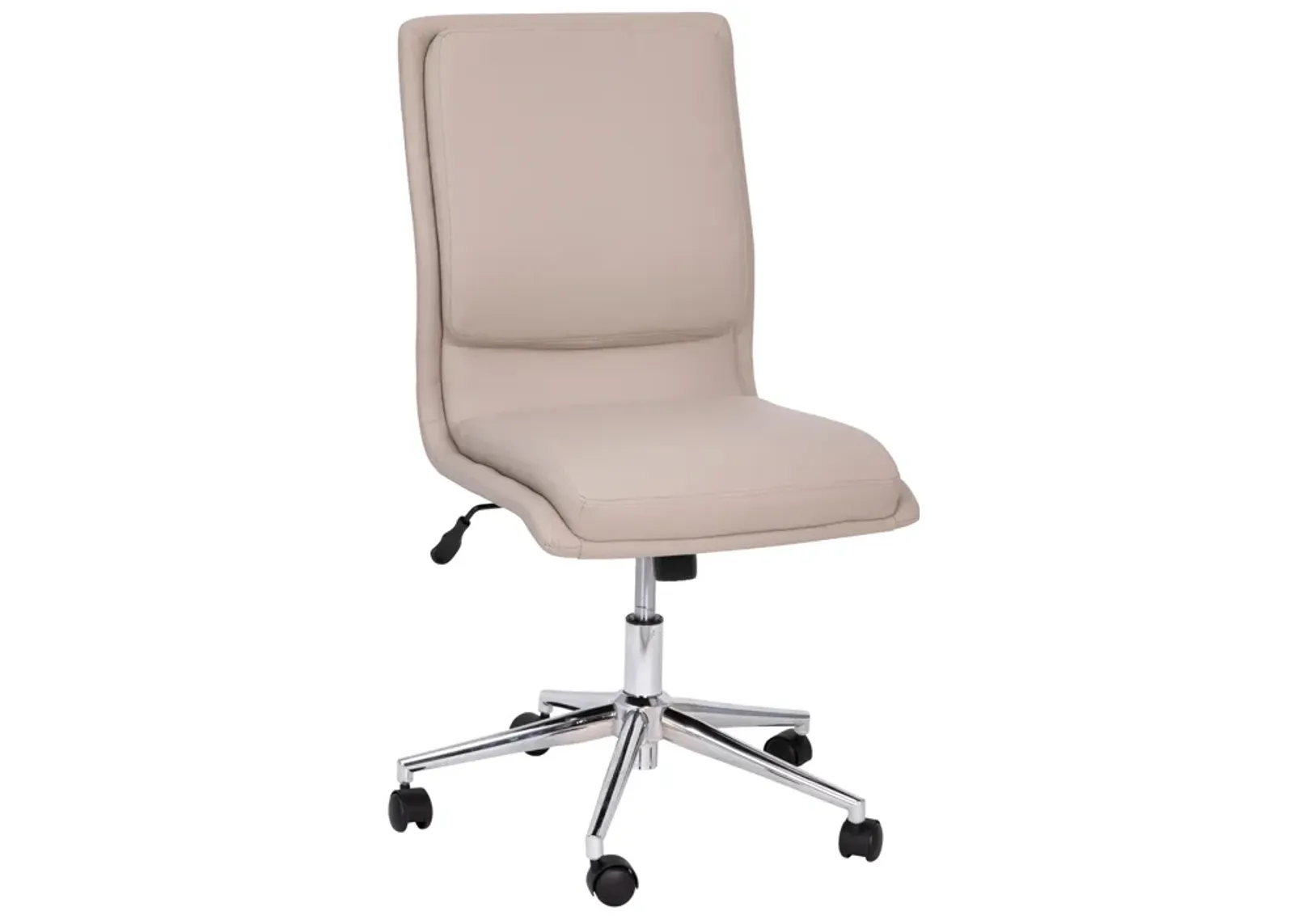 Madigan Mid-Back Armless Swivel Task Office Chair with LeatherSoft and Adjustable Chrome Base,