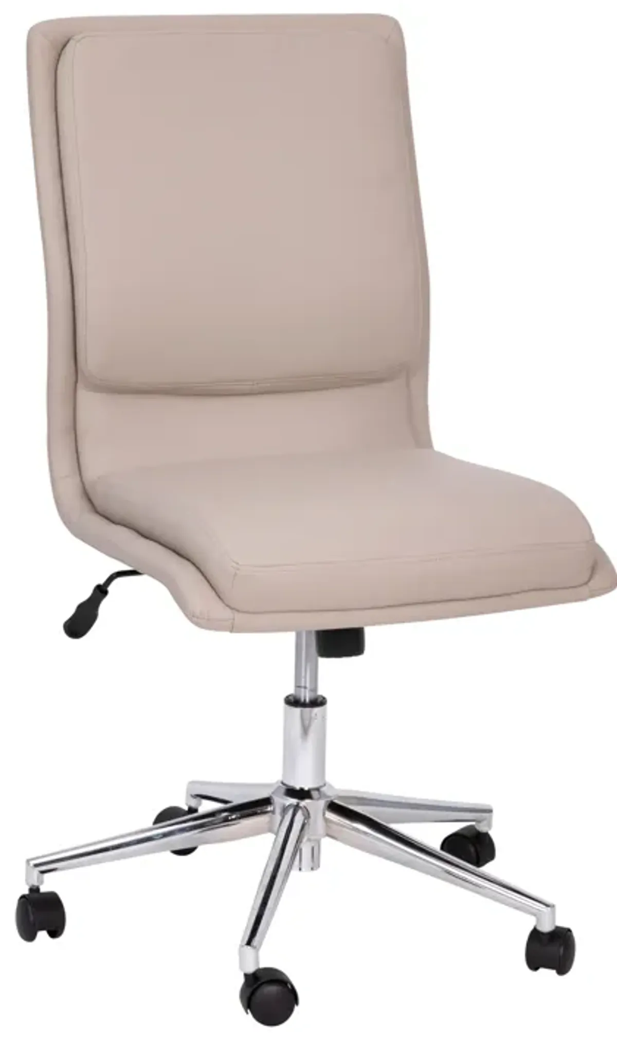 Madigan Mid-Back Armless Swivel Task Office Chair with LeatherSoft and Adjustable Chrome Base,