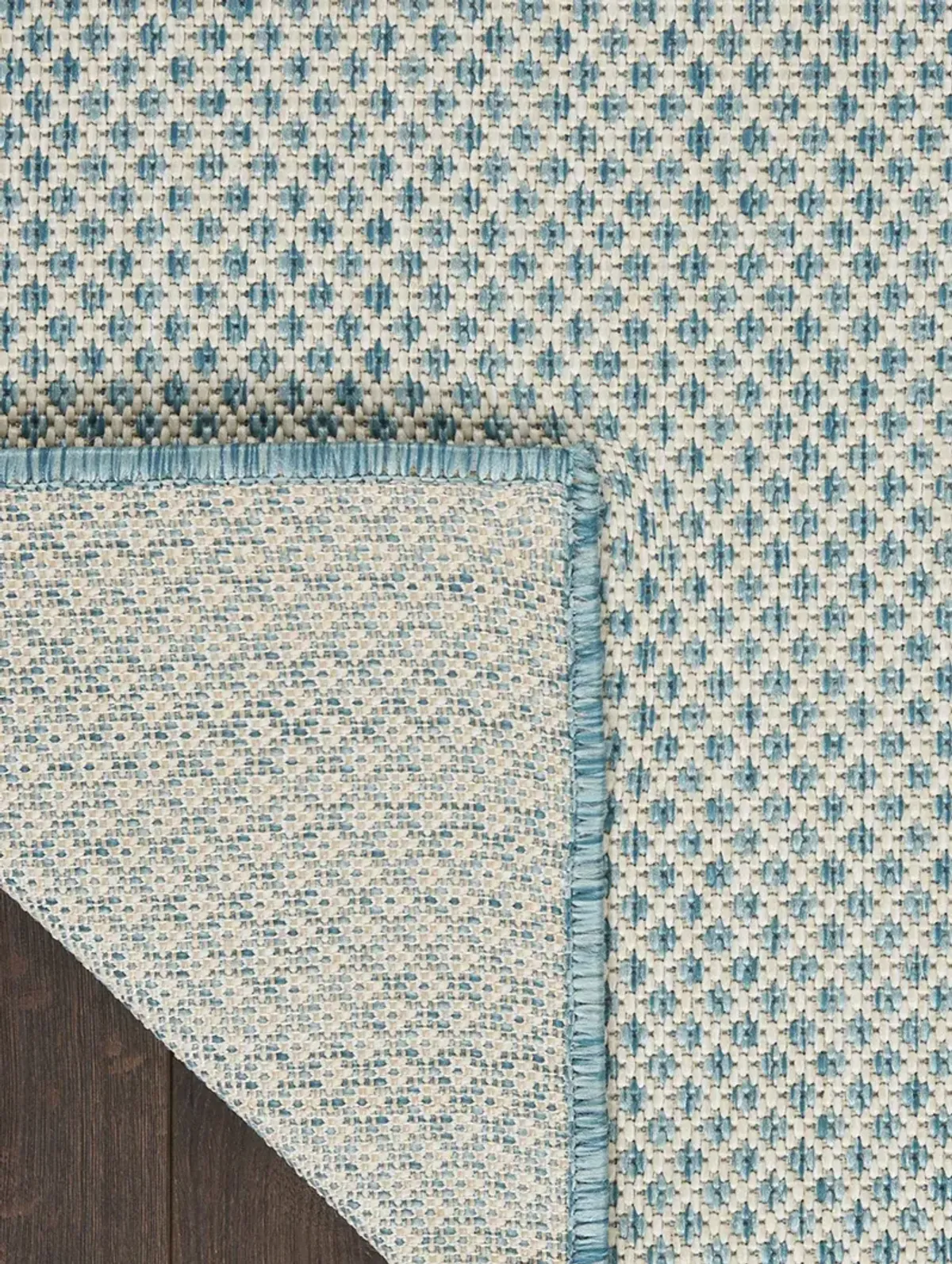 Courtyard COU01 Ivory/Aqua 4' x 6' Rug