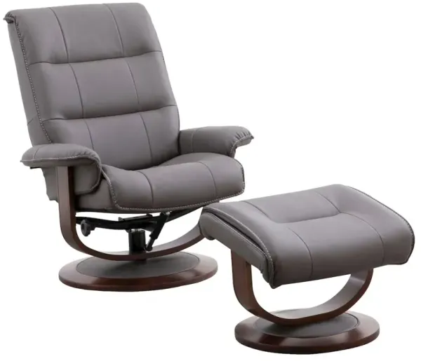 Parker Living Knight - Haze Manual Reclining Swivel Chair and Ottoman