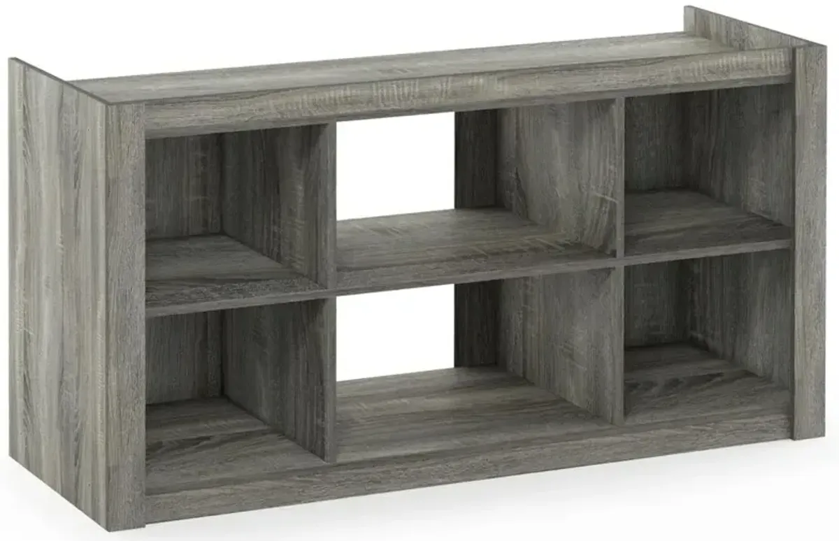 Furinno Fowler Multipurpose TV Stand Bookshelves, French Oak Grey