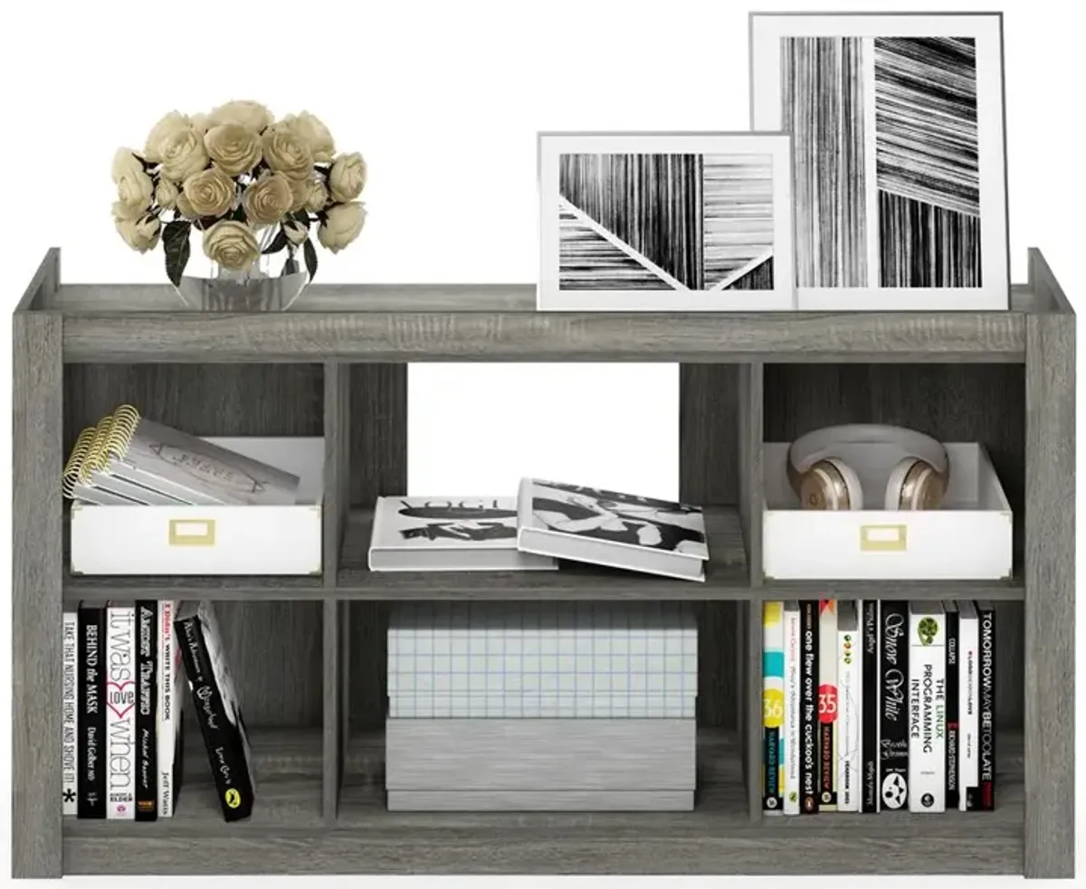 Furinno Fowler Multipurpose TV Stand Bookshelves, French Oak Grey