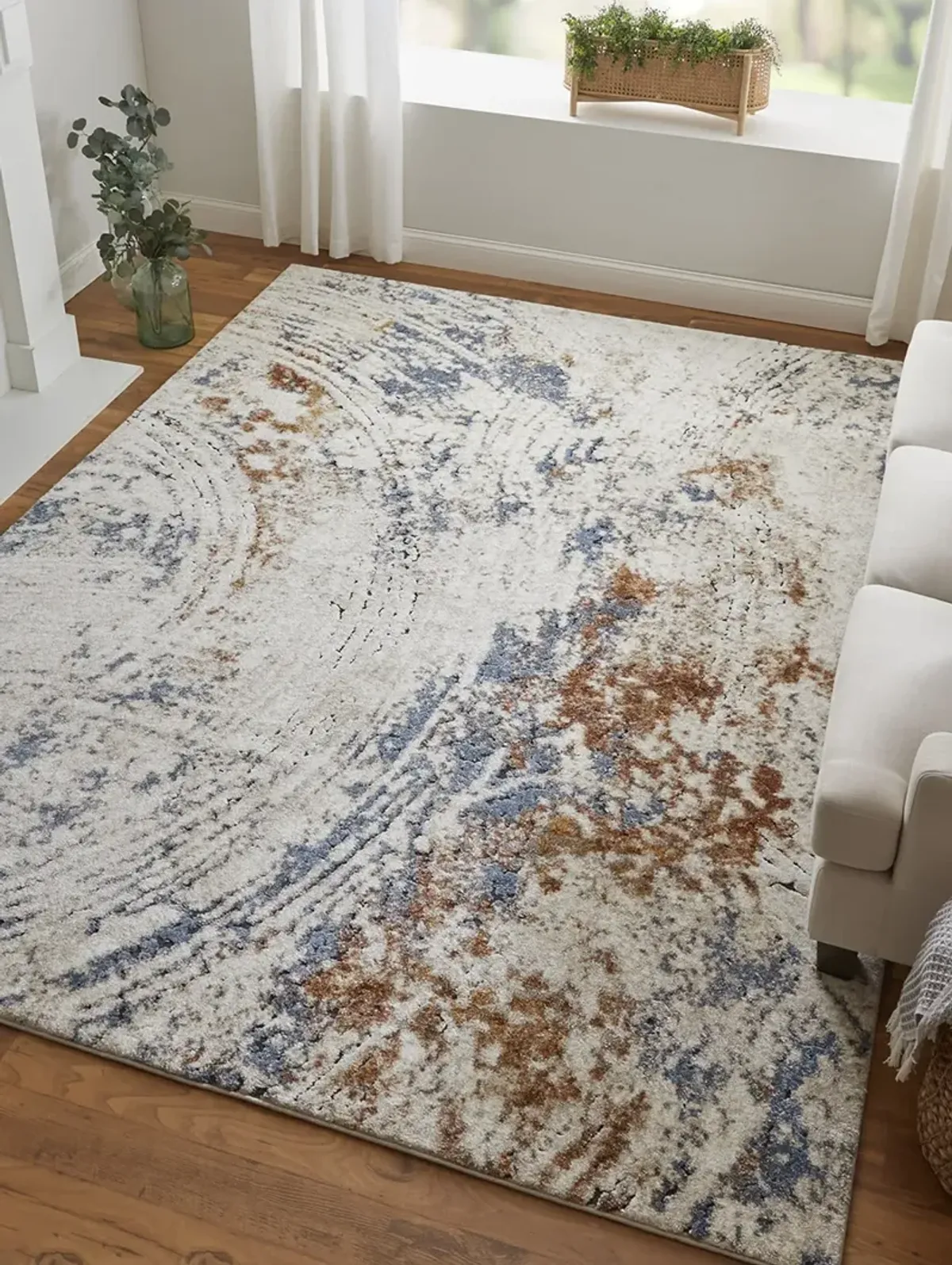 Gilmore 39MMF 10' x 14' Ivory/Blue/Orange Rug