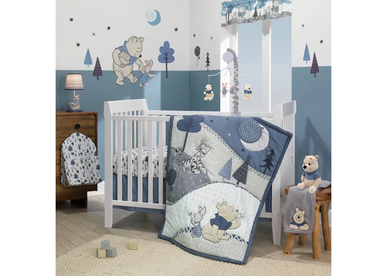 Disney Baby Forever Pooh 3-Piece Baby Crib Bedding Set  by  Lambs & Ivy - Blue