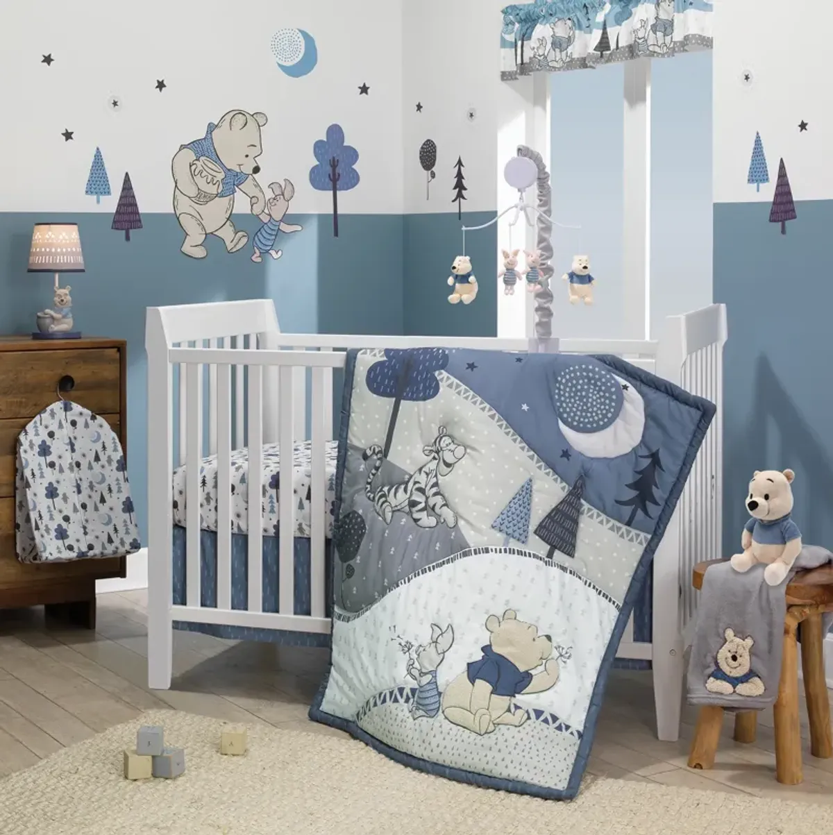 Disney Baby Forever Pooh 3-Piece Baby Crib Bedding Set  by  Lambs & Ivy - Blue