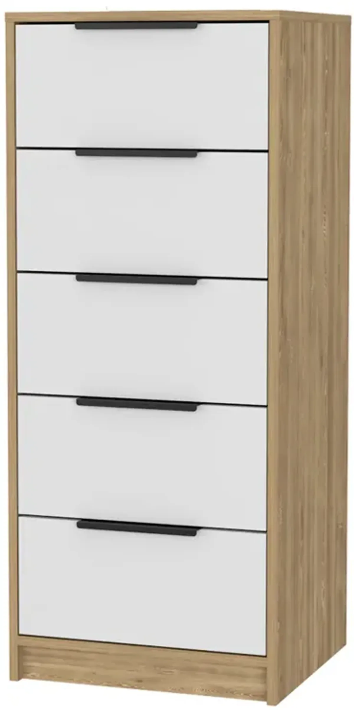 Kaia 5 Drawer Dresser, Vertical Dresser - White Pine