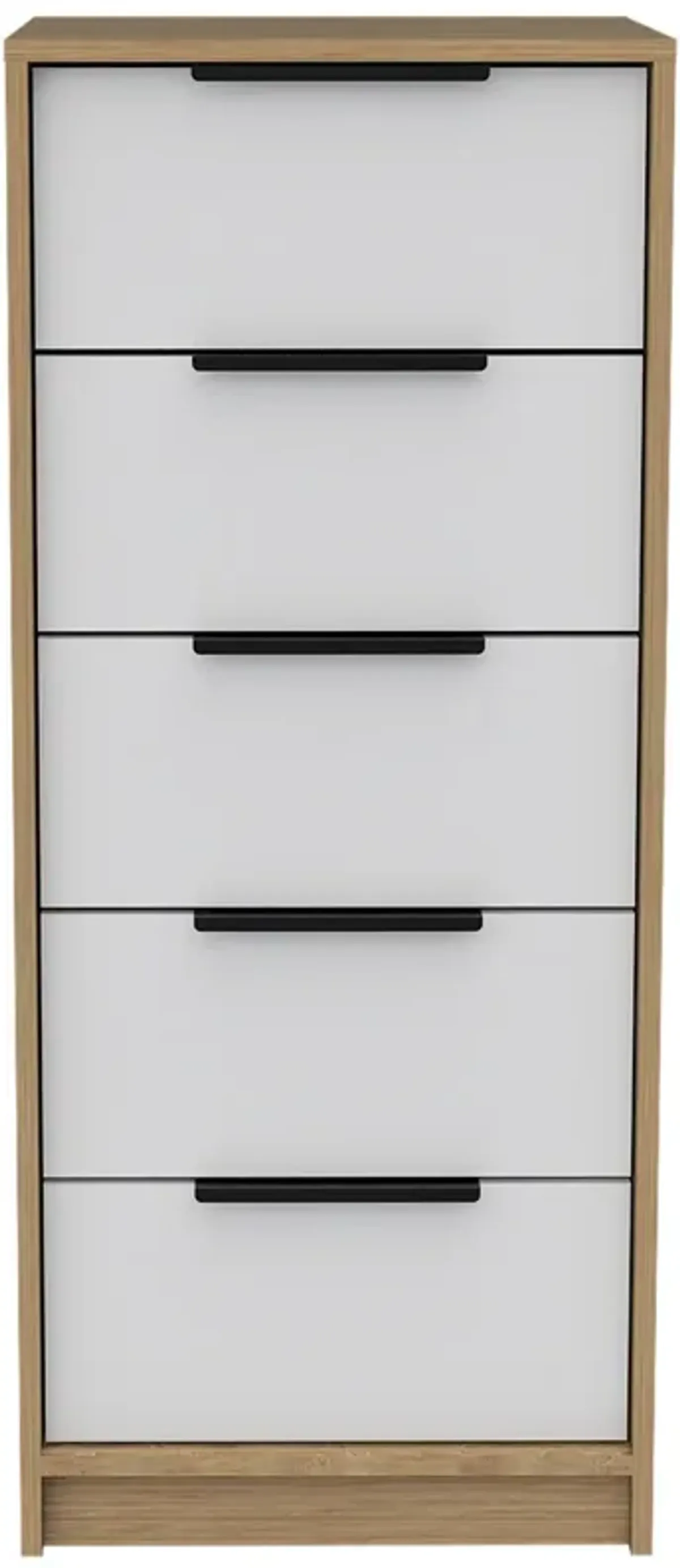 Kaia 5 Drawer Dresser, Vertical Dresser - White Pine