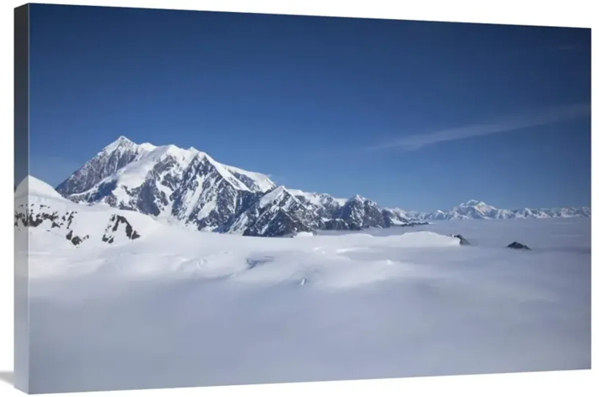 Cloud-covered bowl of the upper Hubbard Glacier, Wrangell-St. Elias National Park, Alaska-Canvas Art-36x24