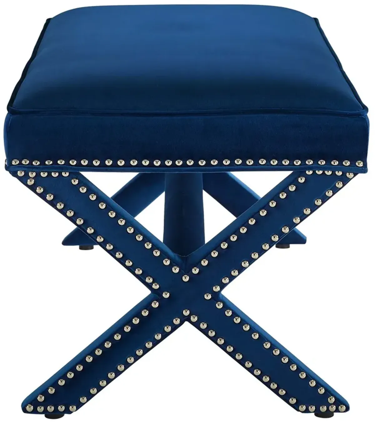 Rivet Performance Velvet Bench-Benzara