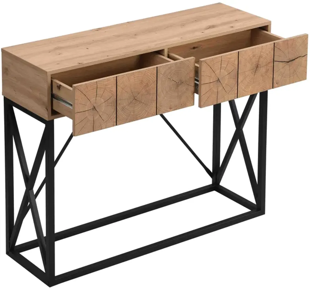 Gewnee 43.31'' Luxury Wood Sofa Table, Industrial Console Table