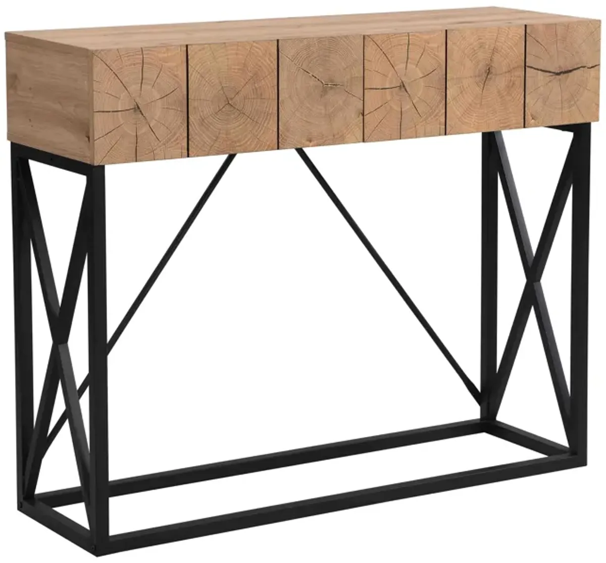 Gewnee 43.31'' Luxury Wood Sofa Table, Industrial Console Table