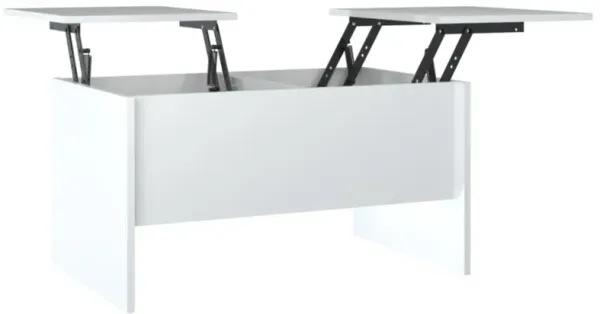 vidaXL Coffee Table High Gloss White 31.5"x19.7"x16.7" Engineered Wood