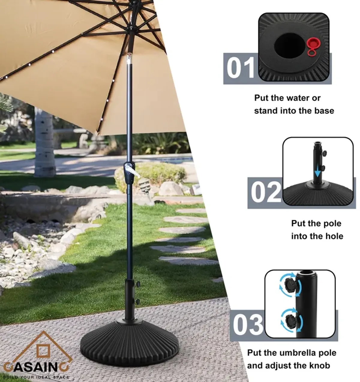 9lbs Umbrella Base Stand with 2 Handle�Knob