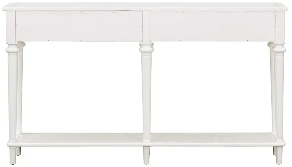 Merax Retro Console Table with 3 Drawers and Open Shelf