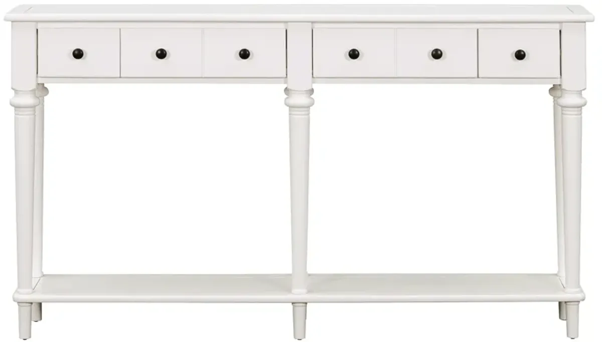 Merax Retro Console Table with 3 Drawers and Open Shelf