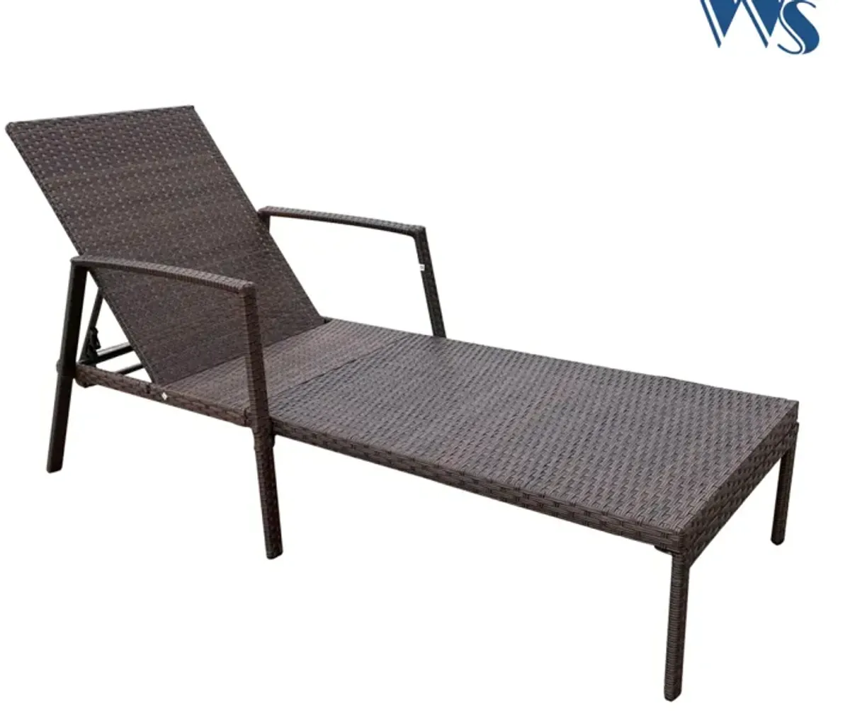 Outdoor Patio Lounge Chairs Rattan Wicker Patio Chaise Lounges Chair Brown