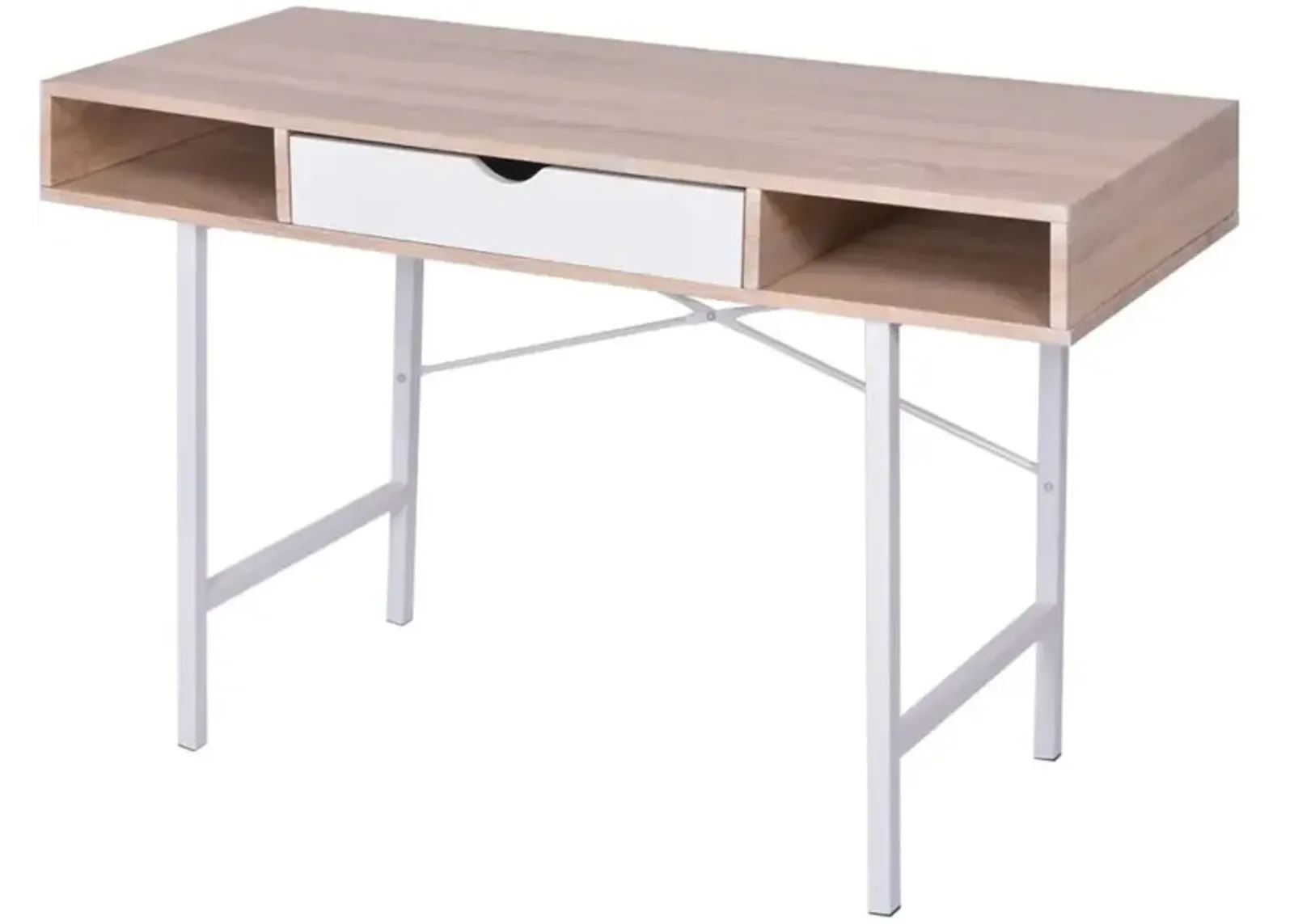 vidaXL Desk with 1 Drawer Oak and White , 20135