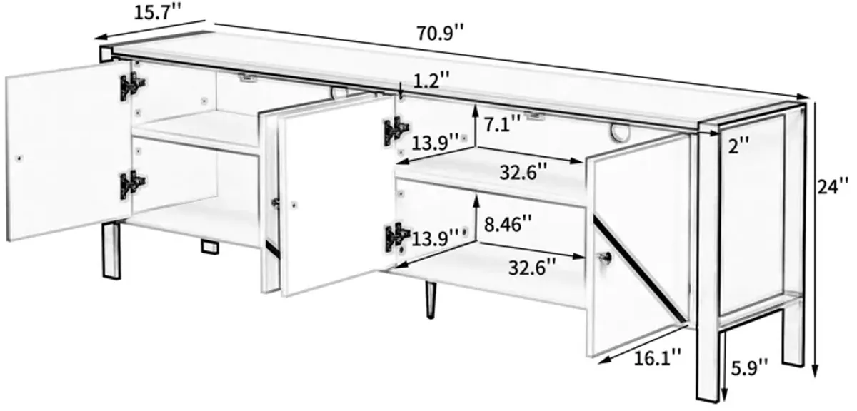 Merax Modern Minimalist TV Stand for TVs up to 75 Inches