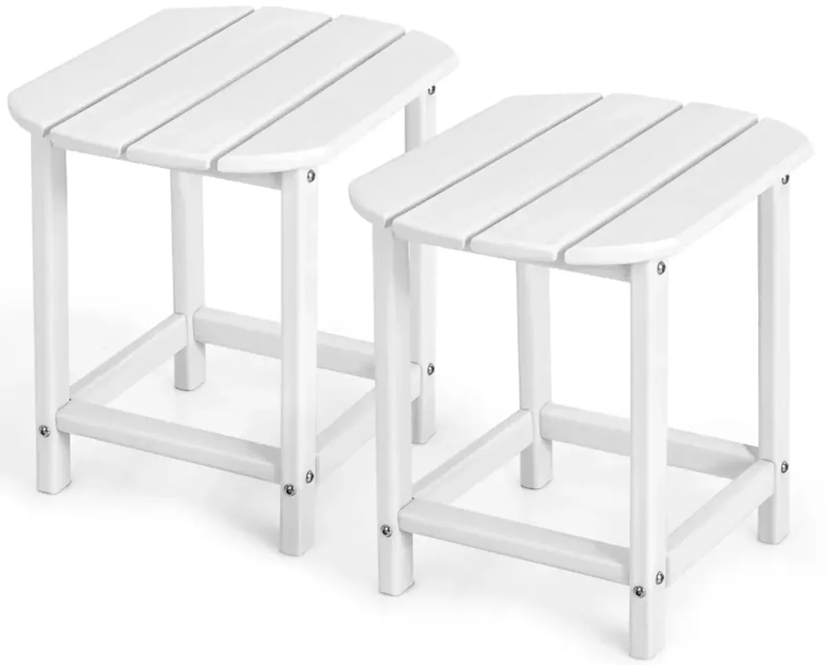 2-Pieces Adirondack Outdoor Side Table for Patio and Garden