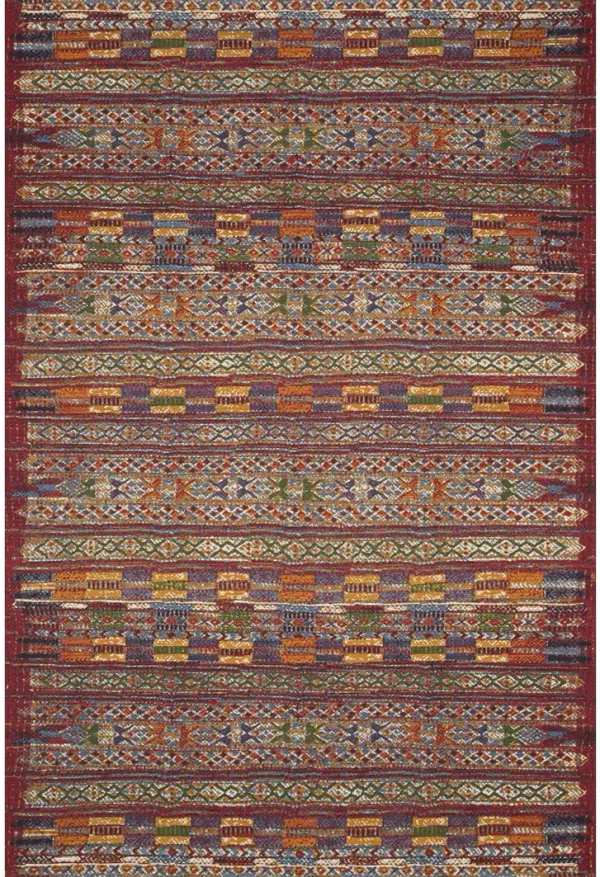 Mika MIK09 Red/Multi 6'7" x 9'4" Rug