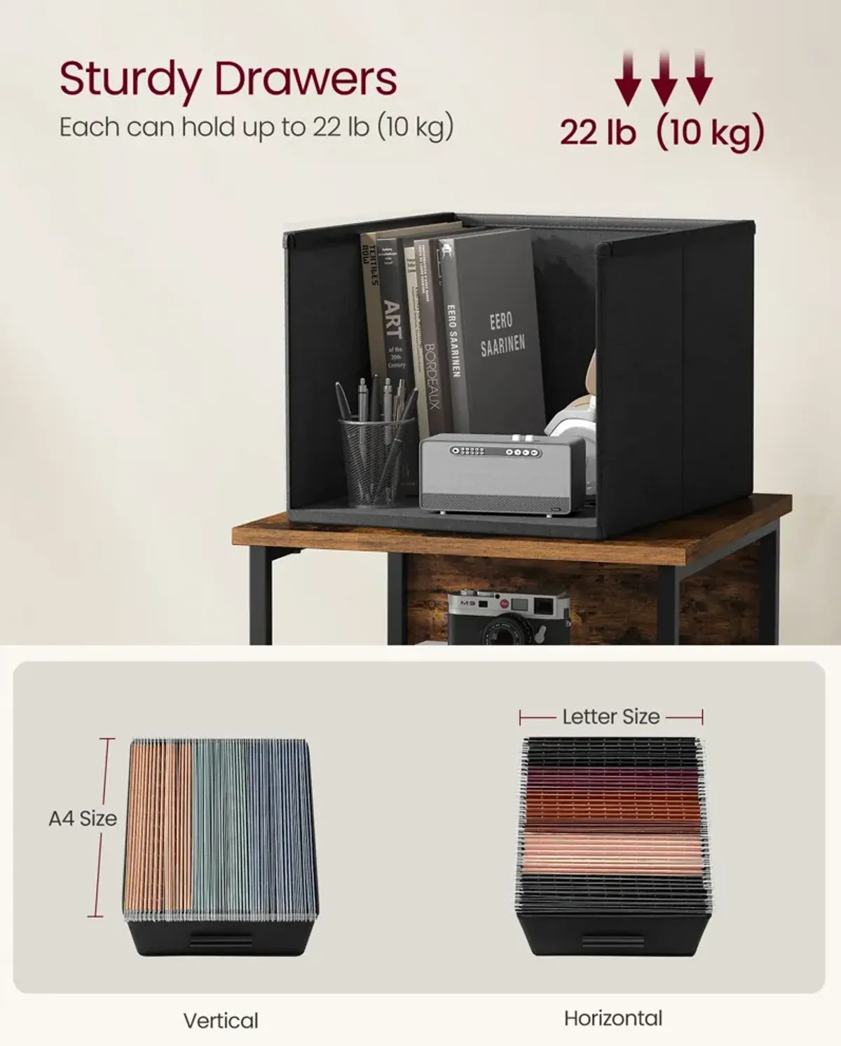 2-Drawer File Cabinet for Compact Office Storage and Organization