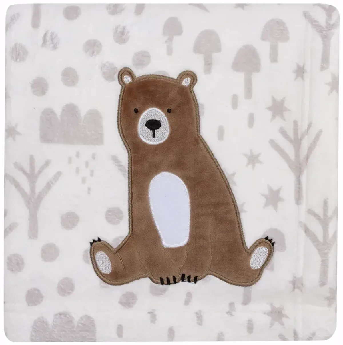 Bedtime Originals Sleepytime Bear White/Brown Soft Fleece Baby Blanket