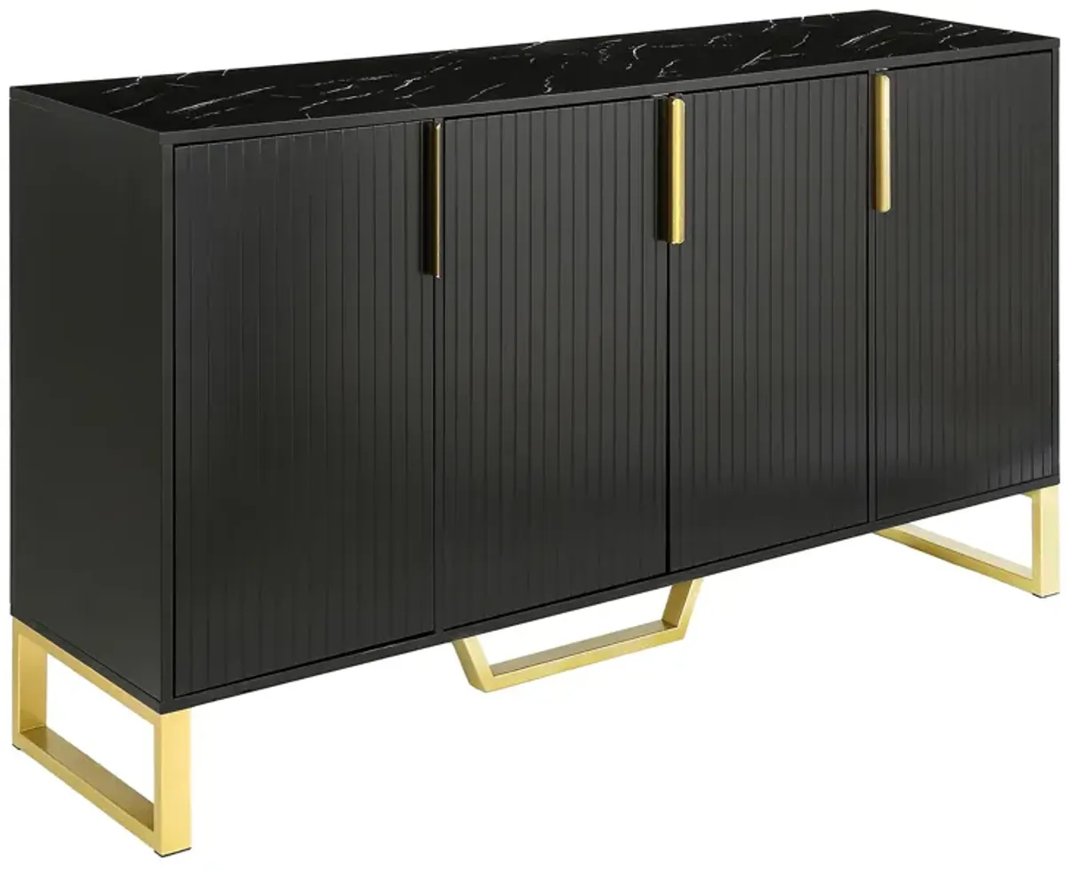 Merax Modern Metal Handles Sideboard Kitchen Cabinet