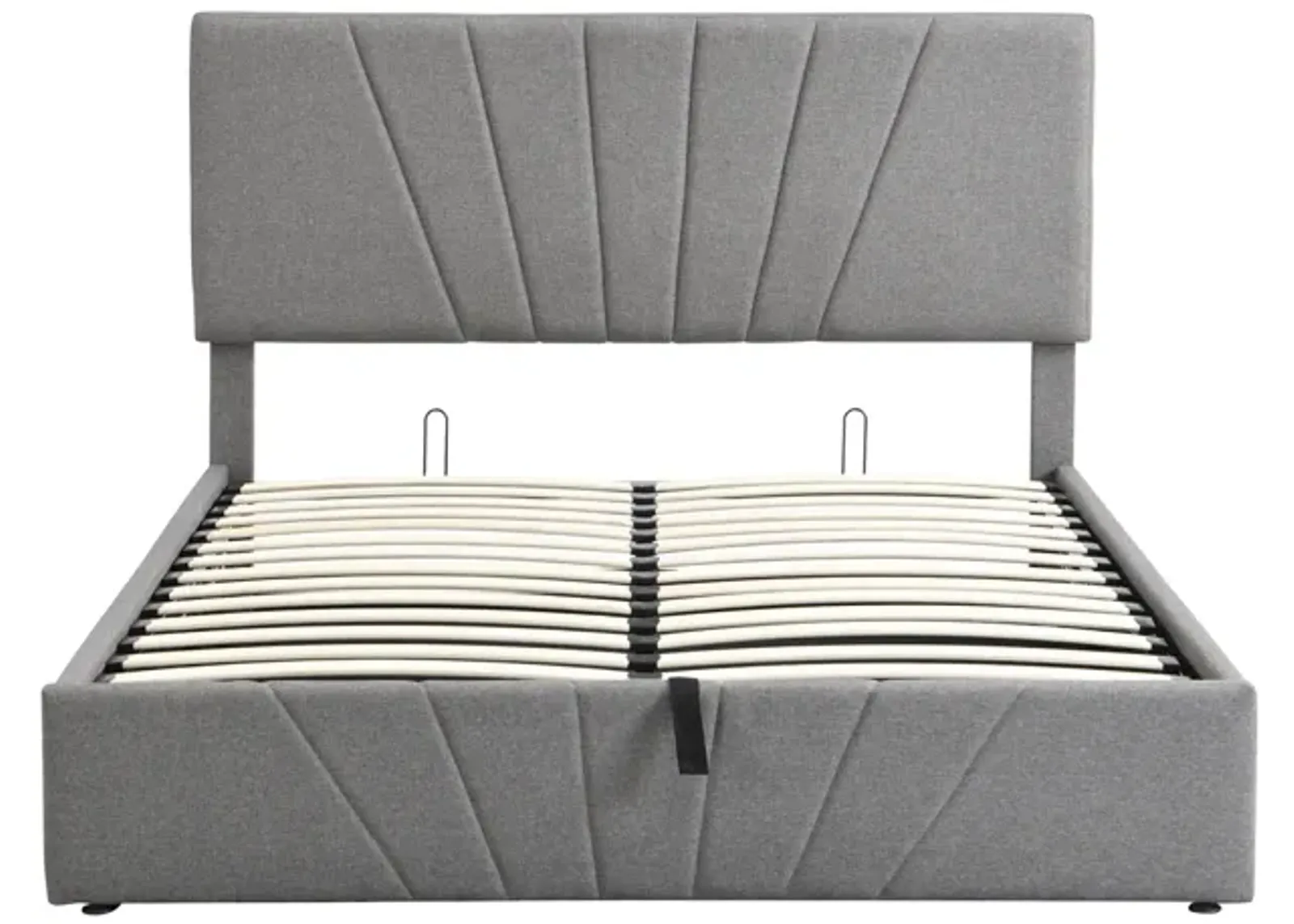 Queen Size Upholstered Platform Bed With A Hydraulic Storage System