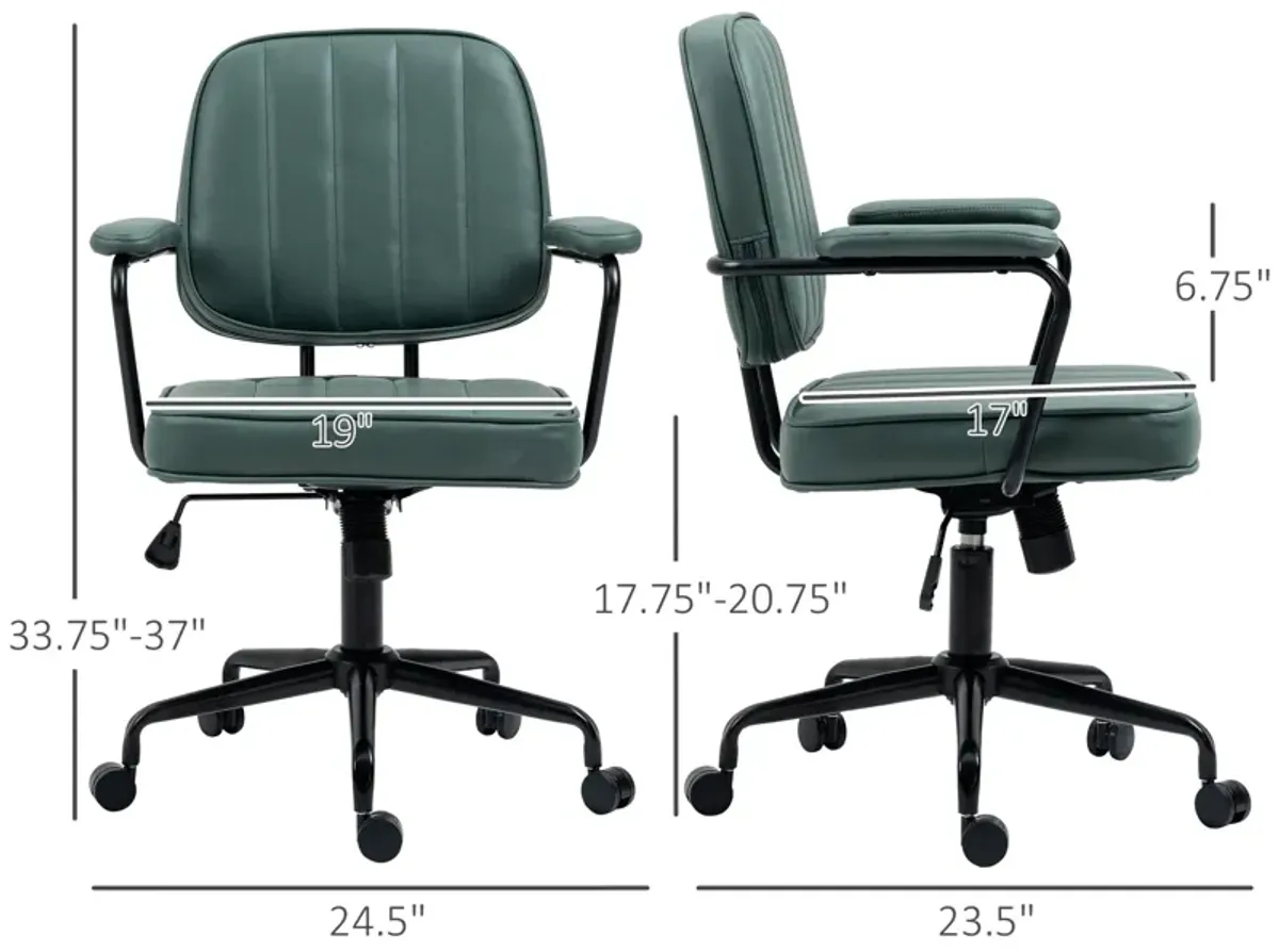 Green Ergonomic Seating: Microfiber Desk Chair with Swivel & Tilt