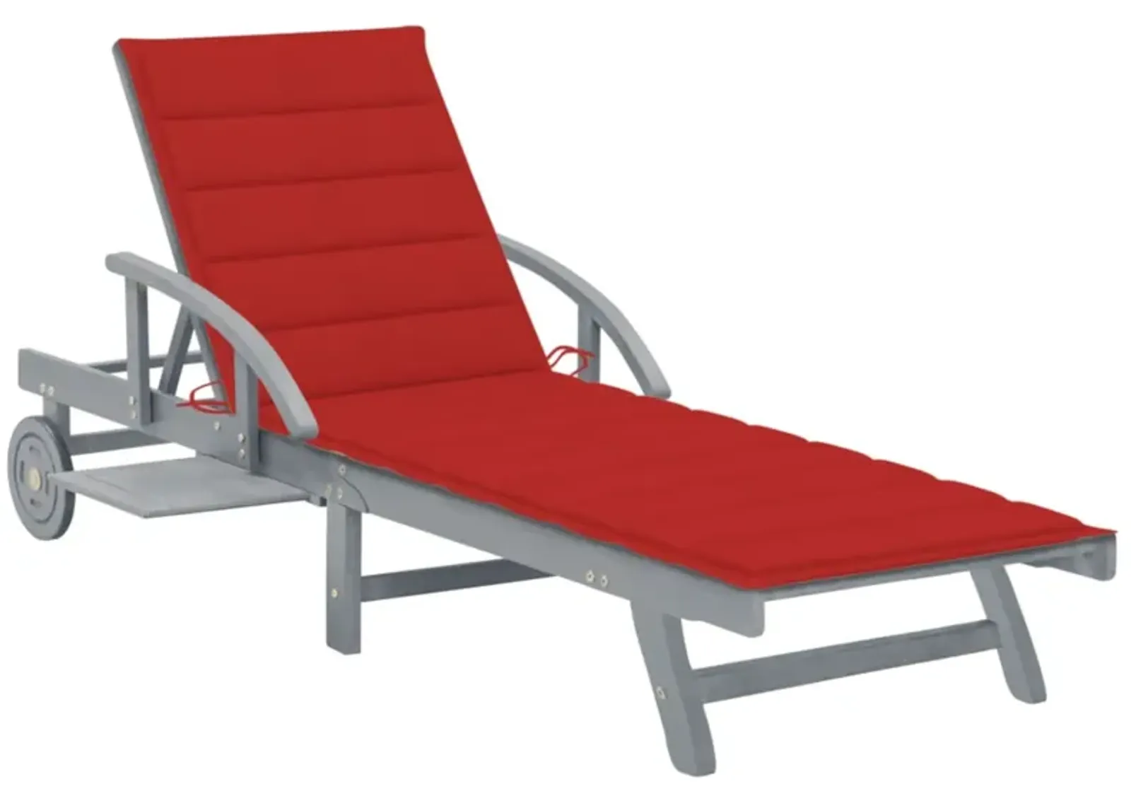 vidaXL Garden Sun Lounger with Cushion Solid Acacia Wood