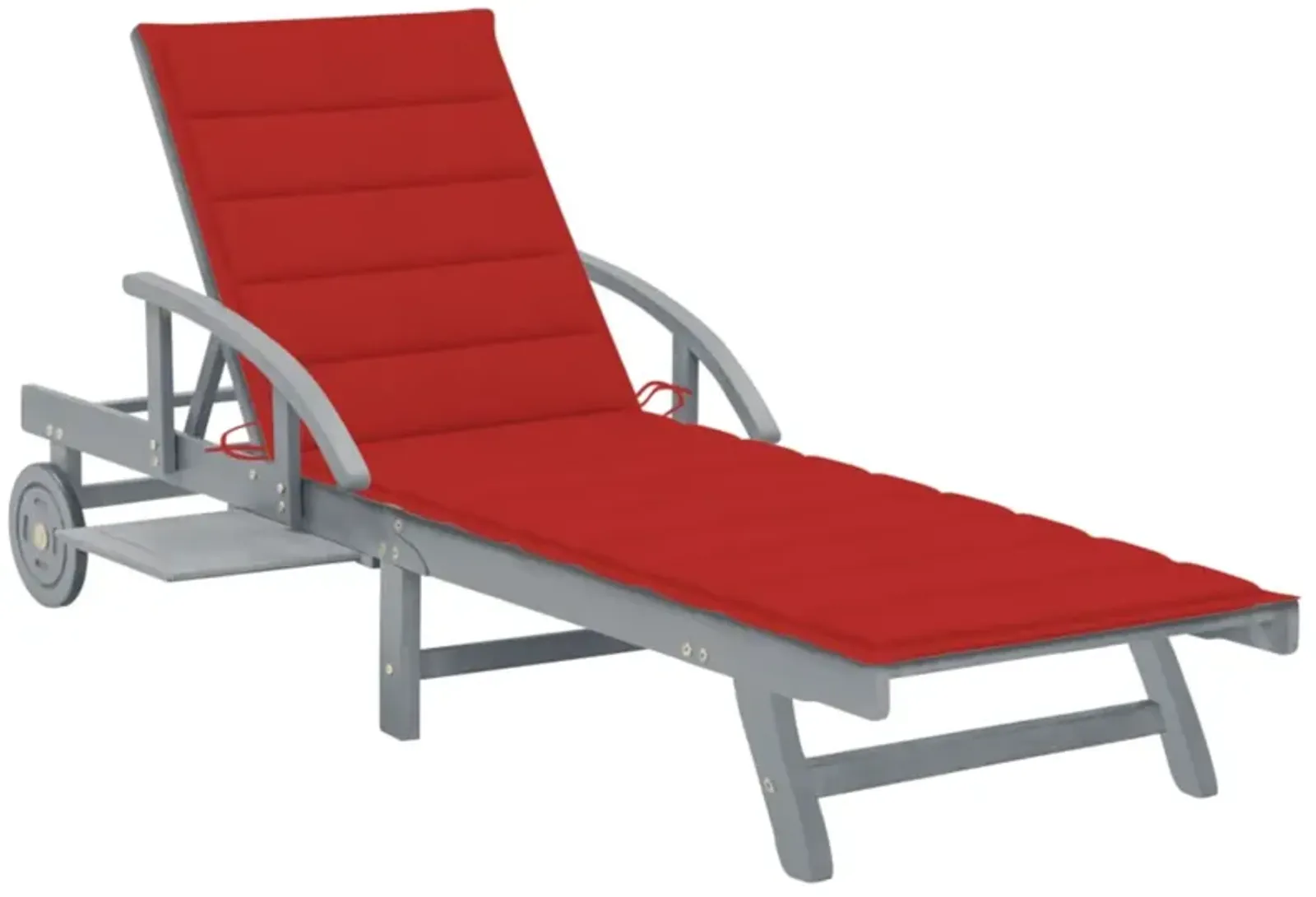 vidaXL Garden Sun Lounger with Cushion Solid Acacia Wood