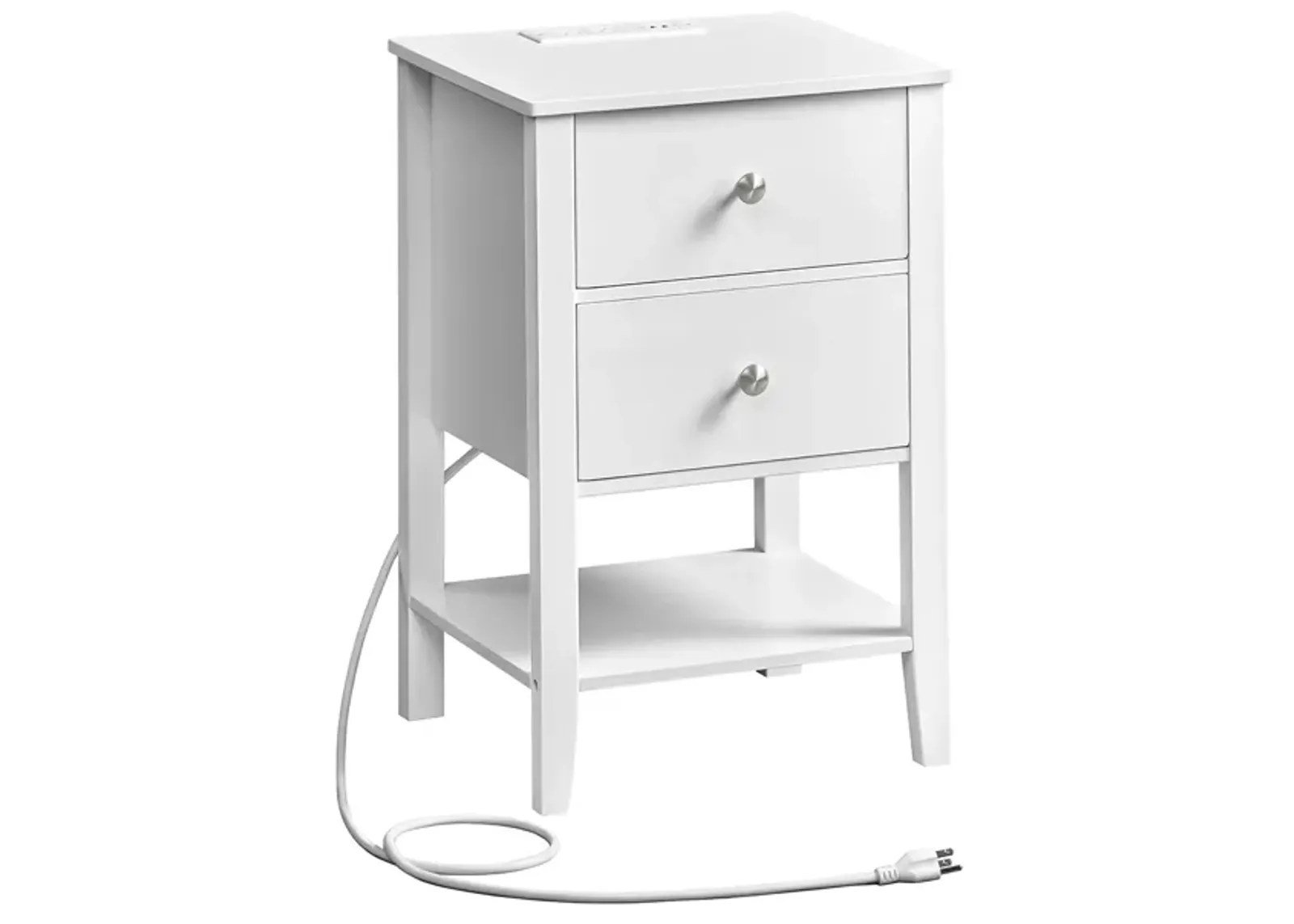 Bamboo Nightstand with Charging Station for Eco-Friendly and Modern Convenience