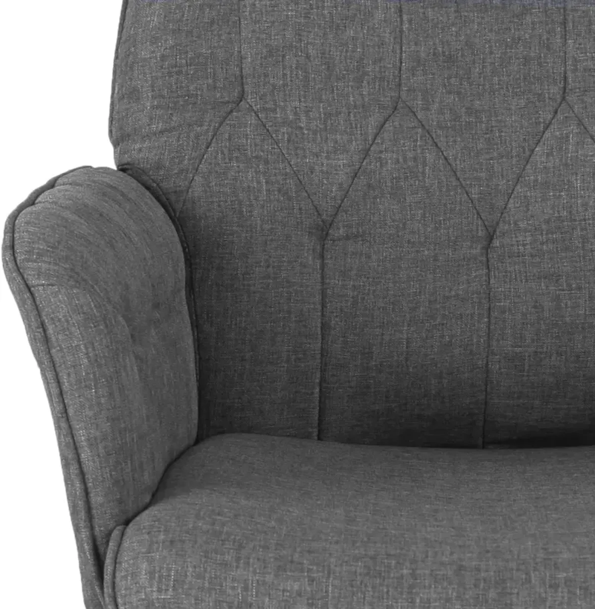 Modern Upholstered Tufted Office Chair With Arms, Grey