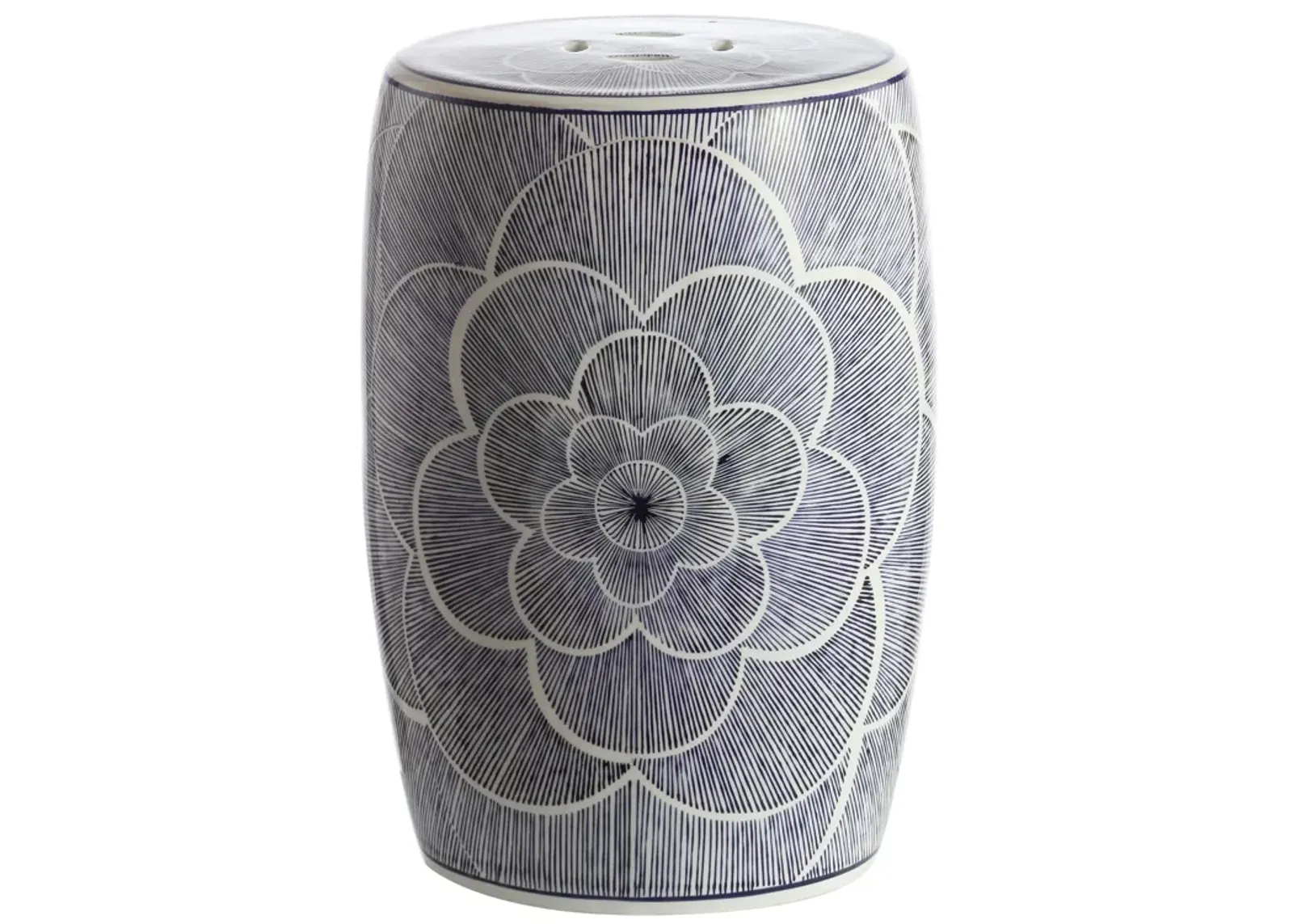 Camellia Ceramic Drum Garden Stool