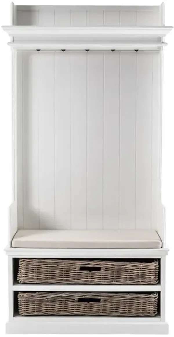 Belen Kox Classic White Entryway Coat Rack and Bench, Belen Kox