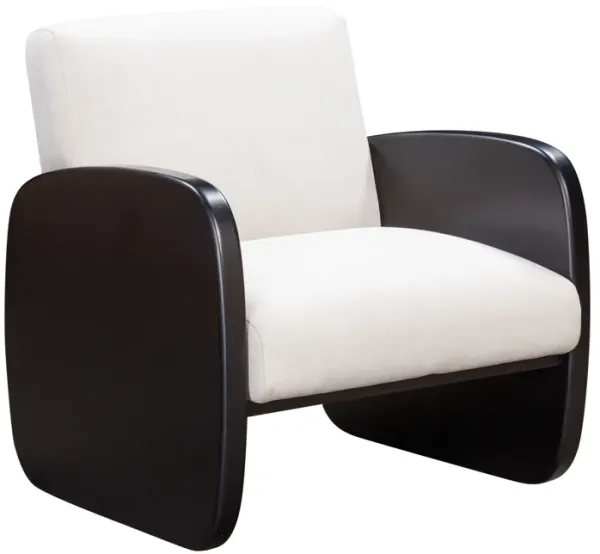 Modern Linen Upholstered Arm Chair with Solid Wood Frame for Living Room