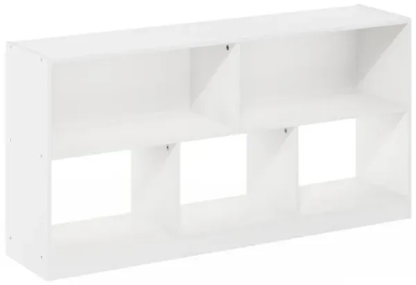 Daly 5-Cube Horizontal 2 Tier Bookcase, Bookshelf, Storage Organizer, 47 Width