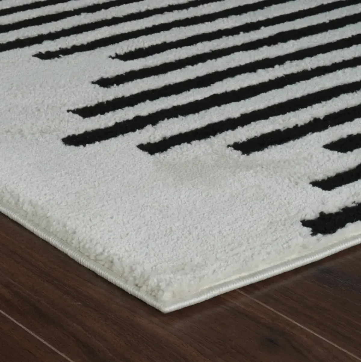 Domus Abstract Modern Cream Black Indoor Area Rug