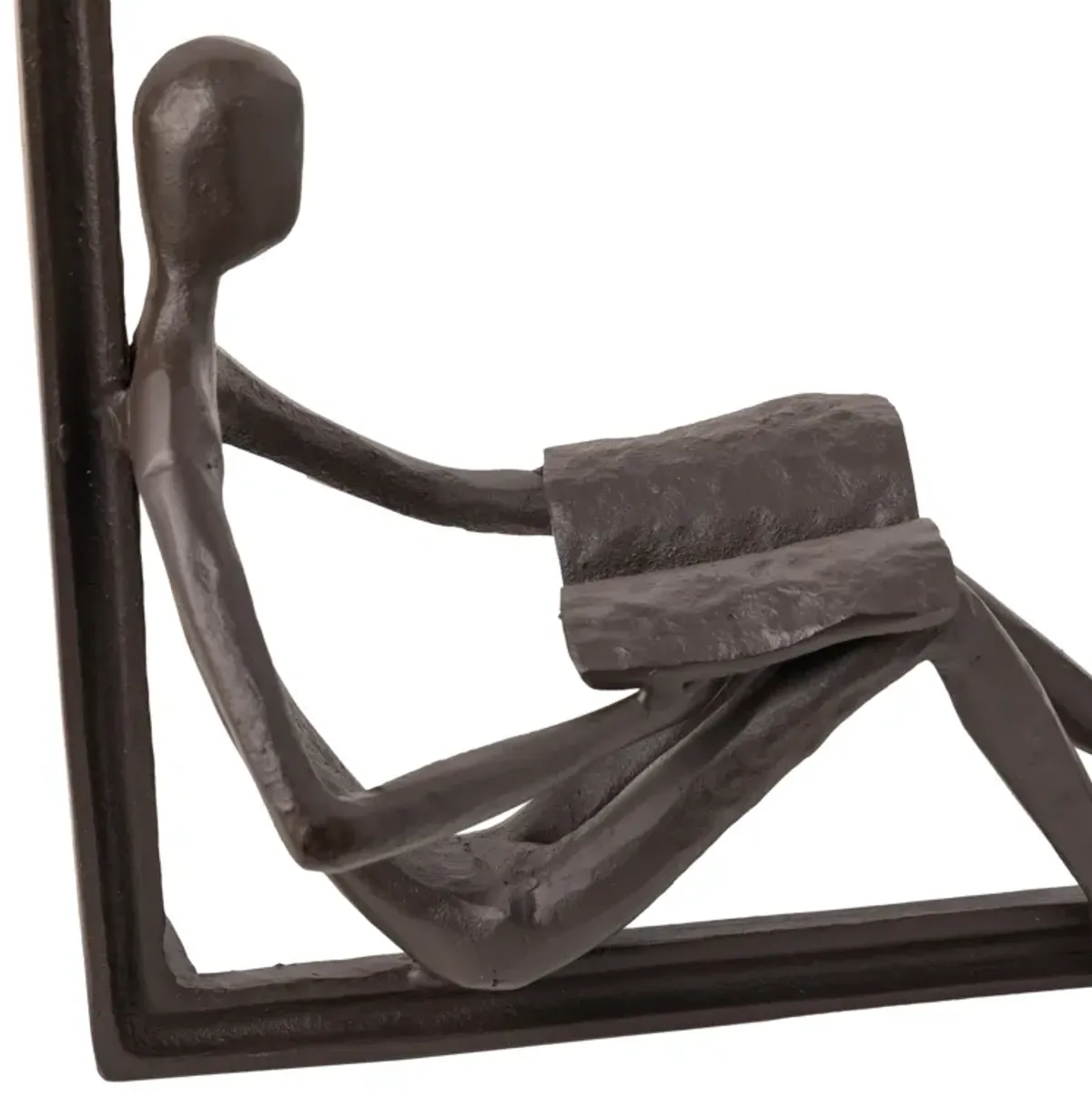 Man Reading on a Window Sill Hanging Wall Art Iron Sculpture