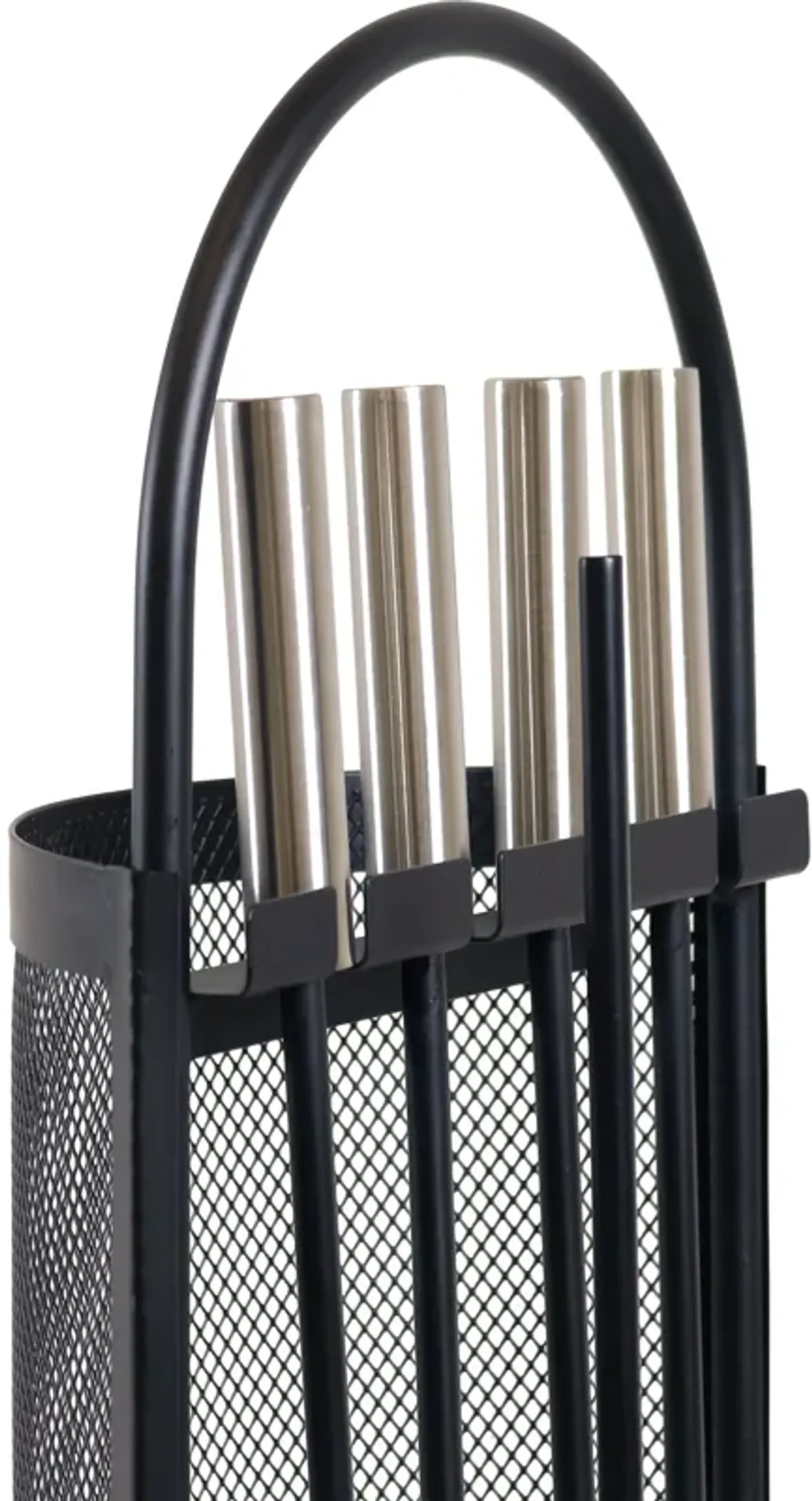 Sunnydaze 4-Piece Fireplace Tool Set with Mesh Shroud Holder