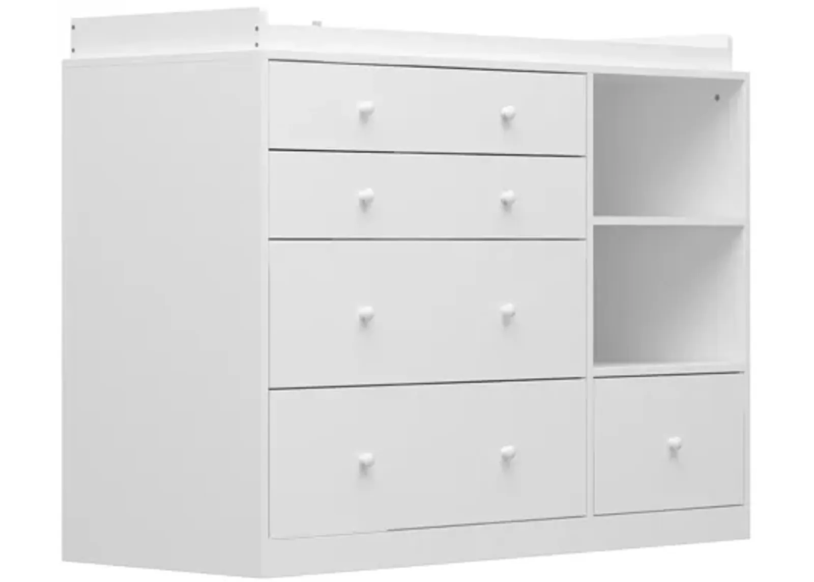 5-Drawers White Wood Chest of Drawers Dresser Vanity Table Storage Cabinet with Shelf 36.1 in. H x 47.2 W x 19.7 D