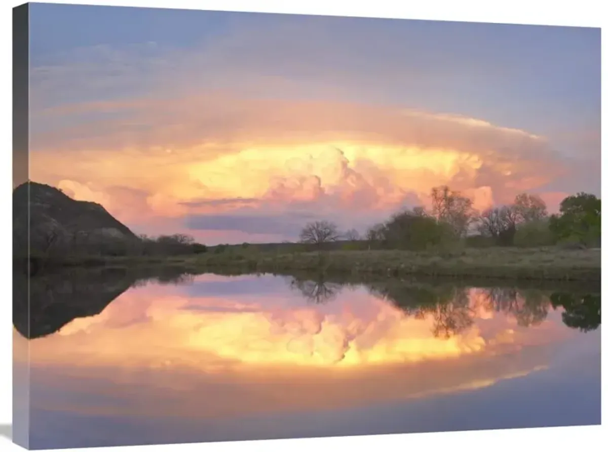 Storm clouds and South Llano River, South Llano River State Park, Texas-Canvas Art-32x24